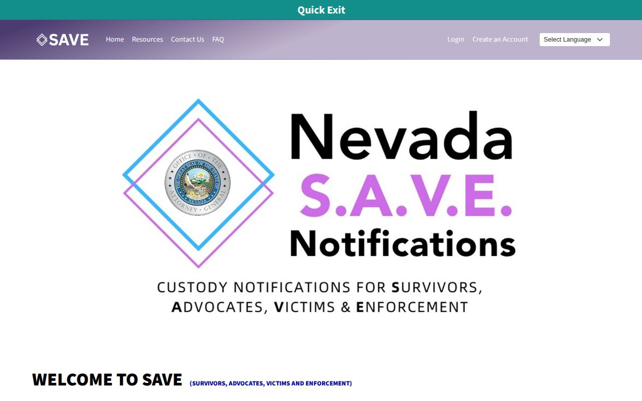 Nevada SAVE search for Esmeralda County arrest custody status